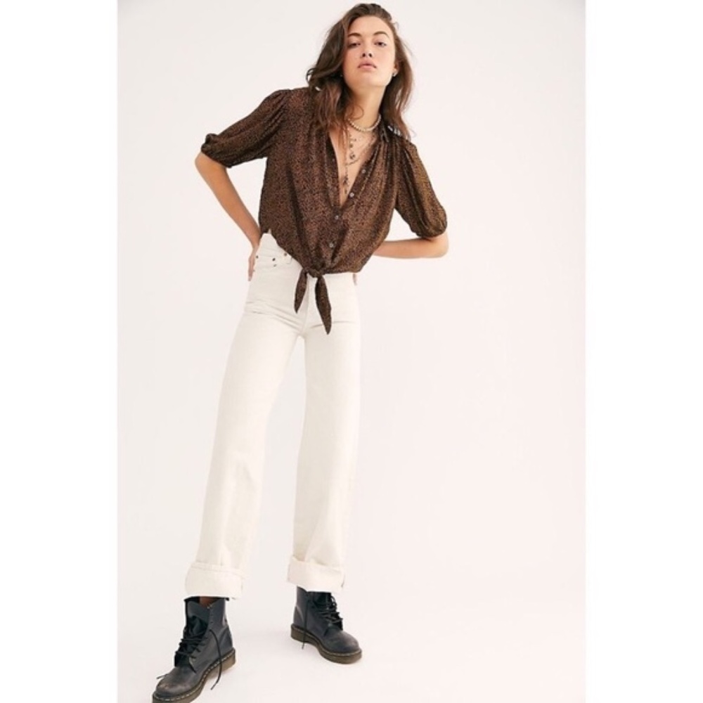 Free People Celia leopard Printed Blouse - Picture 3 of 4